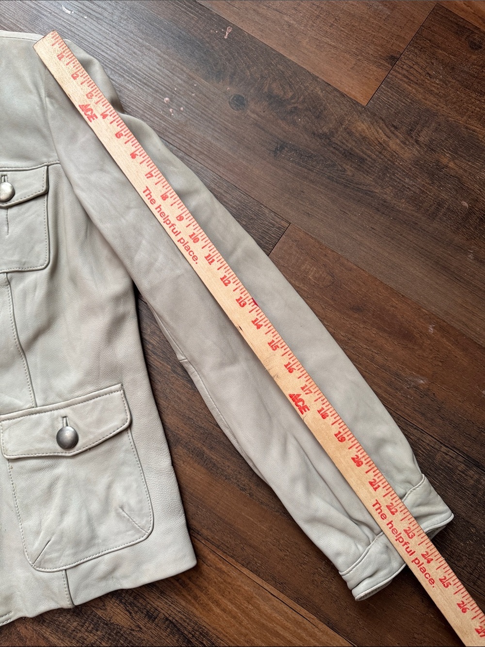 Mossimo Supply Co. Light Cream Leather Blazer Jacket - Picture 9 of 16